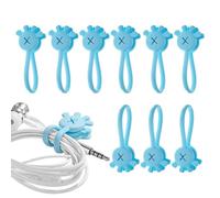 Flange magnetiche in silicone, flange magnetiche - 10 organizzatori di cavi in silicone a forma di palma | Gestione dei cavi, segnalibri per libri, cinghie per cavi riutilizzabili per raggruppare e