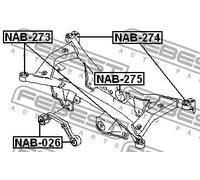 FEBEST Supporto Corpo Assale Anteriore Posteriore per Nissan x-Trail T30 2.2 Di