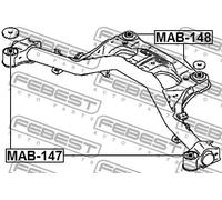 Flangia carburatore Assale posteriore MAB-148 FEBEST per MITSUBISHI GRANDIS