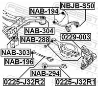 Flangia carburatore Assale posteriore NAB-304 FEBEST per NISSAN MURANO II