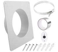 Flangia del connettore del condotto 150mm/6 Inch realizzato in plastica con fascette stringitubo in acciaio inossidabile e nastro in alluminio flangia diritta del tubo per il sistema di ventilazione