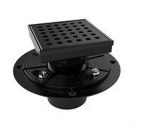 Flangia di scarico a pavimento in acciaio inossidabile, 10,2 cm, copertura nera per scarico doccia, design a rete anti-odore, resistente alla ruggine, facile da installare per il bagno (10,2 cm)