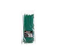 Flangia in poliammide 6,6 verde, borsa da 100 unità, dimensioni 2,5 x 100 mm, ideale per il fissaggio e l'organizzazione dei cavi.