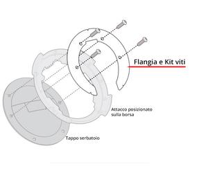 Flangia metallica Kappa BF21K per borse tanklock per MT 07 Yamaha