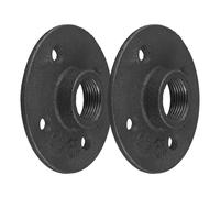 Flangia per pavimento verniciata nera da 3/4", confezione da 2 flange per tubi in ferro con 4 bulloni e fori filettati per progetti idraulici fai da te, 80 x 80 x 25 mm