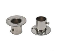 Flangia per staffa armadio in acciaio inox per asta da 19-32 mm, supporto terminale per asta appendiabiti antiruggine e barra portasciugamani Fi(22 mm)