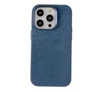 Flannel Magnetic Case for iPhone15 Plus, Plush Suede Denim Fabric Jean Compatible, Full-Coverage Solid Color Ultra-Thin Phone Case foriPhone 17/16/15/14/13 Pro Max (Dark Blue,for iPhone 15 Pro Max)