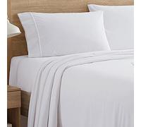 Flannel Sheets Warm and Cozy Deep Pocket Breathable All Season Bedding Set with Fitted, Flat and Pillowcases, Queen, White