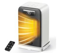 FLANUR Termoventilatore a risparmio energetico, 1500 W PTC, termoventilatore portatile con termostato e modalità ECO, termoventilatore 2 in 1, display digitale, timer da 12 ore, riscaldamento