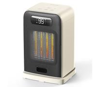 FLANUR Termoventilatore a risparmio energetico, 1500 W PTC, termoventilatore portatile con termostato e modalità ECO, termoventilatore 2 in 1, display digitale, timer da 12 ore, riscaldamento