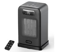 FLANUR Termoventilatore portatile con termostato, 1500 W, in ceramica PTC e modalità ECO, stufetta elettrica da bagno 2 in 1, telecomando, display digitale, timer da 12 ore, 1 Pack+ 4 Modalità, nero