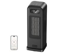 FLANUR Termoventilatore, Stufetta Elettrica da Bagno in ceramica PTC, 1500 W, Controllo App & WiFi, Protezione da Surriscaldamento e Ribaltamento, timer 1-12 ore, 1 Pack + 4 Modalità, nero
