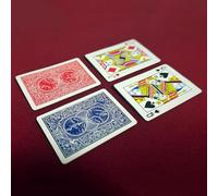 Flap - Carta cambiamento faccia e schiena trucchi magici Visual Card Back cambia colore Poke Face Change Magic Close-up illusioni espedienti puntelli (rosso indietro al blu)