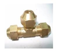Flare Tube OD 12mm Tee Brass Flare Male Connector Tube Pneumatic Fitting with Short Flare Nut