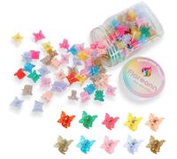 FLAREANN Fermagli per capelli a forma di farfalla, mini accessori per capelli colorati per ragazze, graziosi anni '90 Y2K, piccole clip per capelli, set di 100