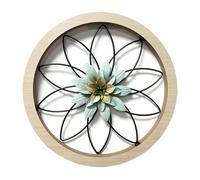 Flaroey 1 Pezzo di Decorazione da Parete Rustica Ultra Spessa, Cornice in Legno, Fiore in, Decorazione da Appendere per Esterni, Camera da Letto, Facile da Usare, Blu