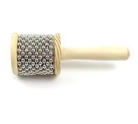 Flaroey 1 Pezzo di Kabasa A Mano In Legno con Diametro di 11,5 Cm, Strumento A Percussione A Manovella Come da Immagine In Legno + Metallo per L'Educazione Musicale Della Band per Adulti.