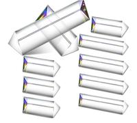 Flaroey 10 Confezioni di Prismi Triangolari Trasparenti, Prismi In Vetro Ottico, Spettro Luminoso, Fisica per L'Insegnamento Delle Scienze, 2,4 Pollici, 6 Pollici
