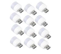 Flaroey 12 PZ Mini USB Plug Lamp 5V Super Bright Protezione per Gli Occhi Lampada da Libro Computer Alimentazione Mobile Ricarica USB Piccola Luce LED,A