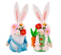 Flaroey 2 Pezzi di Decorazioni con Gnomi di Peluche, Decorazioni Primaverili con Gnomi Coniglio, Tessuto Come Mostrato, Piccole Bambole di Peluche Volto per Decorare Il Vassoio A più Li