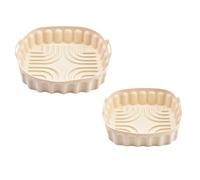 Flaroey 2 Pezzi Teglia In Silicone per Friggitrice Ad Aria Riutilizzabile Quadrata per Friggitrice Ad Aria Stampo In Silicone Cuscinetti per Microonde Tappetino da Forno Vassoio,B
