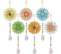 Flaroey 6 Pezzi Girandola A Pittura Fai-da-Te Campanella A Pittura su Due Lati Ornamento da Appendere per Girandola da Giardino Fiore Facile Installazione Facile da Usare