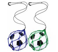 Flaroey Allenatore di Calci di Calcio da 2 Pezzi, Rete per Allenatore di Ritorno di Calcio, Aiuto per L'Allenamento per La Pratica Solista di Lancio di Calci di Calcio Blu + Verde