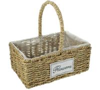 Flaroey Cesto Cesto della Spesa Vaso Cestino da Tavolo per Intrecciare Cestino Portaoggetti Cesto da Tavolo Quadrato Manuale