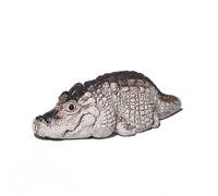 Flaroey Coccodrillo Baby Figurina Tea Pet per la Decorazione del Giardino di Casa, Simpatica Statua di Coccodrillo, Mini Alligatori Figurina Durevole Facile da Usare B