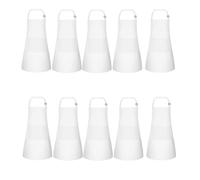 Flaroey Confezione da 10 Grembiuli per Bambini, Regolabile con 2 Tasche, da Cuoco per Cucinare e Dipingere Bianca