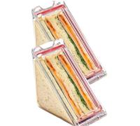 Flaroey Contenitore per Sandwich Triangolare Contenitore per Sandwich Triangolare In Plastica Trasparente con Coperchio Contenitori da Asporto per Formaggio 2 Pezzi