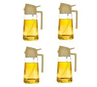 Flaroey Dispenser Olio per da Cucina, Flacone Dispenser Olio Spruzza e, Dispenser Olio D'Oliva 2 In 1, Giallo 4 Pezzi