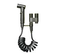 Flaroey Getto per Bidet Portatile con Ugello Pressurizzato In Acciaio Inossidabile per Toilette Domestica, con Doppia Uscita e Valvola A Angolo Pressurizzato. Colore Grigio.