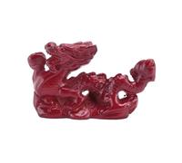 Flaroey Mini Statua in Legno del Drago Cinese Statua del Drago Cinese per Lo Zodiaco Rosso