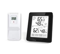 Flaroey Misuratore di Temperatura e Umidità Digitale Elettronico da Interno Ed Esterno con Retroilluminazione del Sensore Wireless A Lunga Distanza