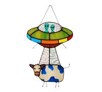 Flaroey Pannello per Finestra in Vetro Colorato con Ciondolo Dipinto per Porta Sospesa, Decorazione per La Casa, Giardino, Colorato B