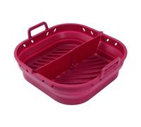 Flaroey Piastra In Silicone per Friggitrice Ad Aria, Quadrata, Accessori per la Cottura Riutilizzabili, 8.5 Pollici, Pieghevole, Strumento per la Cottura Ad Aria, Rosso