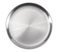 Flaroey Piatto per Sputare In Acciaio Inossidabile Vassoio Poco Profondo In Disco da Pranzo In Metallo Piatto Rotondo 30 cm