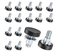 Flaroey Piedini di Livellamento Filettati da 1/4 di Pollice, 16 Pezzi di Livellatori per Mobili con A T, Piedini per Mobili Regolabili con Vite Filettata