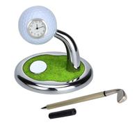 Flaroey Portapenne per Orologio da Golf con Orologio Mini Supporto da Tavolo per Penna A Sfera da Golf Home Office Desktop Supporto per Penna da Golf Ornamento per Orologio Durevole Facile da Installa