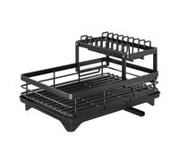 Flaroey Portaposate, Stendino per In Acciaio Inossidabile, Portaoggetti Regolabile per Piatti da Cucina con Scolapiatti C