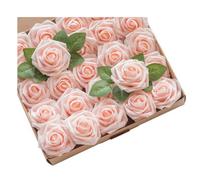 Flaroey Rose Artificiali Fiori Rose Dall'Aspetto Artificiale Bouquet da Sposa Centrotavola Addio al Nubilato Decorazioni per la Casa, B PE 25 Pezzi