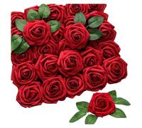 Flaroey Rose Artificiali Fiori Rose Dall'Aspetto Artificiale Bouquet da Sposa, D PE 25 Pezzi