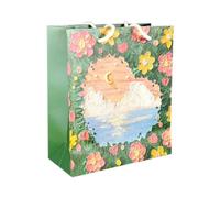 Flaroey Sacchetto Regalo per Bambini con Pittura A Olio, Sacchetto Regalo, Sacchetto di Carta, Sacchetto Regalo di Compleanno Portatile, Souvenir, Verde