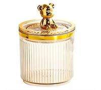 Flaroey Scatola Portaoggetti per Cotton Fioc Scatola Portaoggetti In Acrilico Simpatico Orsetto Porta Batuffoli di Cotone Organizzatore per Trucchi per Scatola per Cotton Fioc Resistente Color