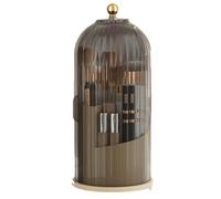 Flaroey Scatola Portaoggetti per Pennelli da Trucco Scatola Portaoggetti per Cosmetici Girevole A 360° con Coperchio Portaoggetti per, Matita per Sopracciglia, Nero