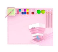 Flaroey Tappetino per Pittura In Silicone con Tazza, 5 Strumenti per la Pulizia Dei Pennelli Artigianali, Tappetino per Artisti Grande 50,8 cm X 40,6 Cm, Adatto per Resina, Facile Installazione Fai-Da