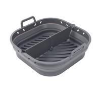 Flaroey Vassoio Silicone per Friggitrice Ad Aria Quadrato Riutilizzabile Accessori per Cottura Friggitrice Ad Aria Pieghevole 8.5 Pollici Strumento da Forno per Friggitrice Ad Aria, Grigio
