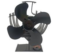 Flaroey Ventilatore per Stufa A Legna Ventilatore per Camino A 4 Pale Alimentato A per Legna/Camino/Bruciatore per Tronchi Ventilatore con Testa Che Scuote 60 Gradi