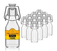 Flaschen-Fuchs Set di 96 Bottiglie in Vetro da 100ml con Chiusura Ermetica - Bottiglia per Olio, Vino, Liquori, Acqua, Birra, Succhi di Frutta, Conserve e Latte - Bottigliette di Vetro piccole